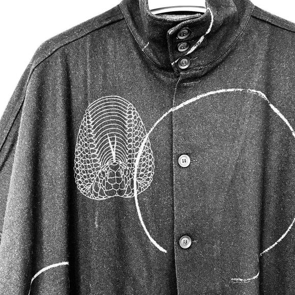 Yohji Yamamoto Pour Homme AW19 Long Serpent Shirt 3/L - Picture 2 of 8